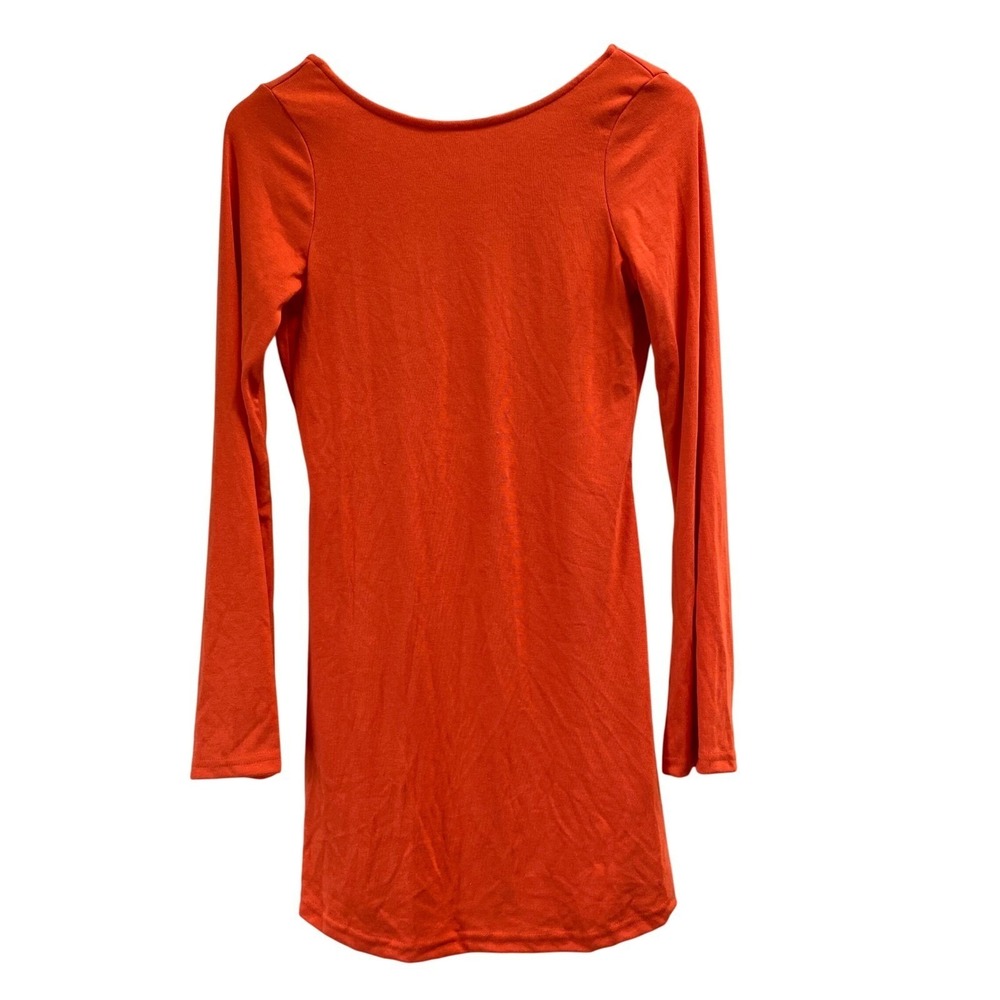NEW Free People Beach Rosalia Long Sleeve Low Back Mini Dress Orange XS